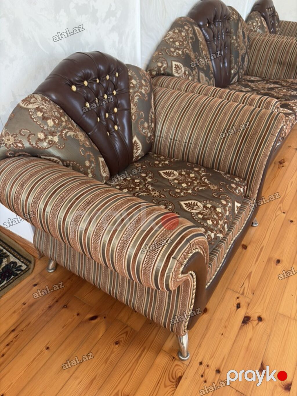 Klassik üslubda yumşaq mebel dəsti - Tərkib: 1 ədəd ikili divan, 2 — Mebel, Bakı (2)