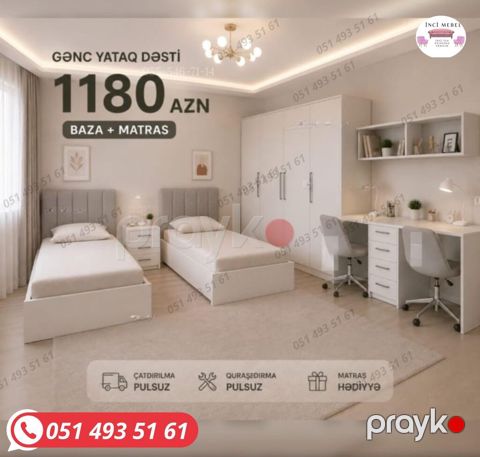 Oğlan və qız üçün, Yeni, Təknəfərlik çarpayı — Bakı