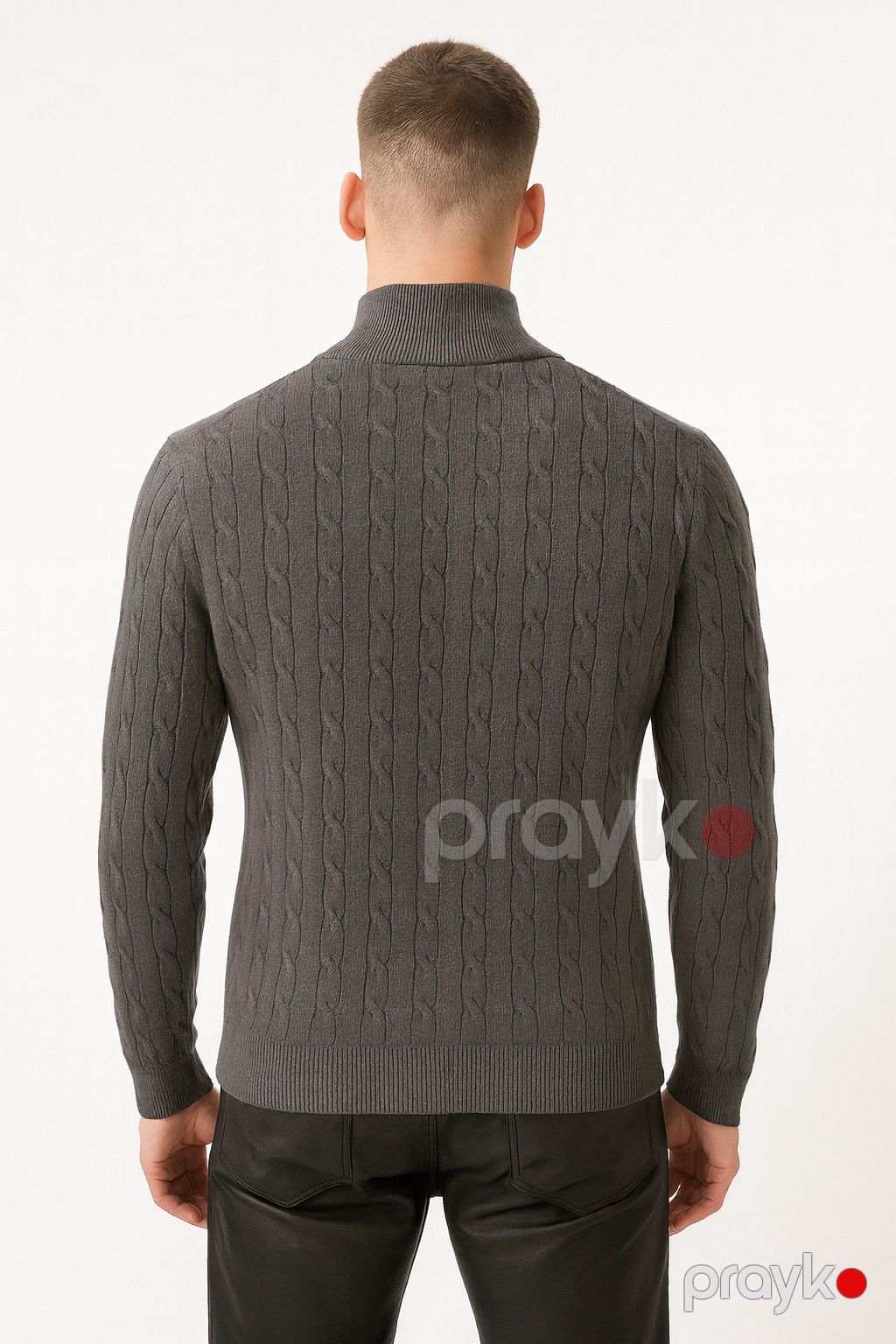 Kişilər üçün sviter 01117, boz, pambıq, ölçü 2XL — Mallar, Bakı (2)