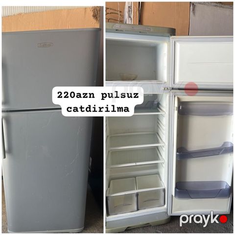 İki qapılı Soyuducu – Cupco - Rəng: Boz/metalik - Üst kamera — Bakı