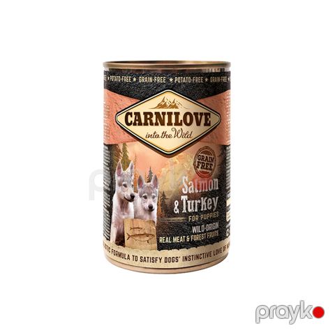 İt balaları üçün konserv Carnilove Salmon & Turkey, qızılbalıq və hindtoyuğu ilə, 400 qr — Bakı
