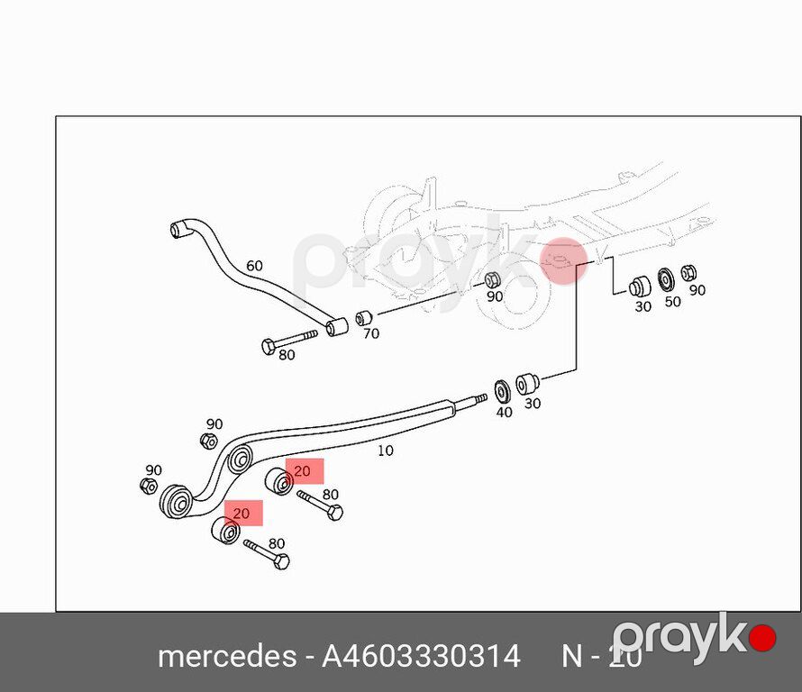 "Mercedes W463" arxa rezin metal oynağı — Ehtiyat hissələri və aksesuarlar, Bakı (2)
