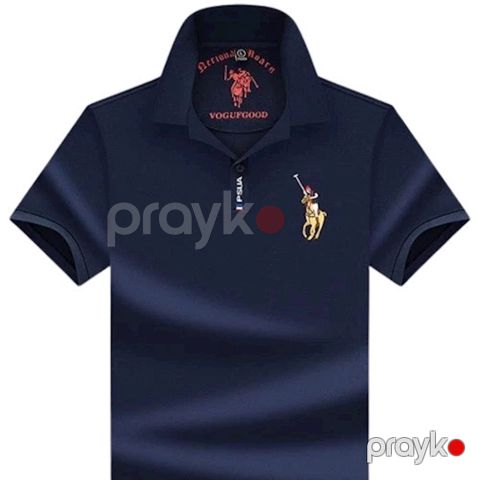 Kişilər üçün polo 58-877, göy, pambıq, ölçü M — Bakı