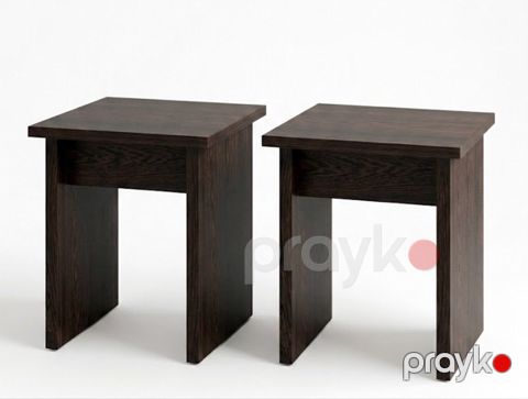 Taburet dəsti MB1, laminat, tünd qəhvəyi, 35x35x45 sm, 2 əd — Bakı