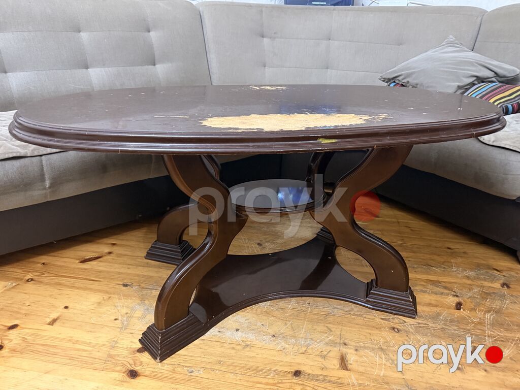 Jurnal masası, İşlənmiş, Açılmayan, Taxta, Oval masa — Masalar, Masazır (3)