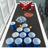 Oyun dəsti 49 element, 1 oyun xalçası, 24 sarı ping-pong topu, 12 qırmızı fincan, 12 mavi fincan — Ürünler