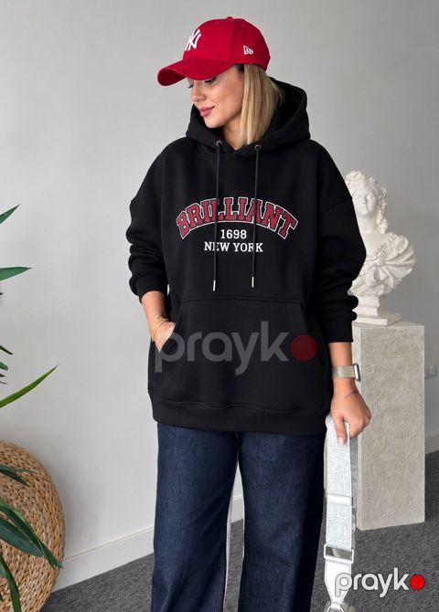 Qadınlar üçün hudi, qara, trikotaj/pambıq, ölçü One size — Bakı