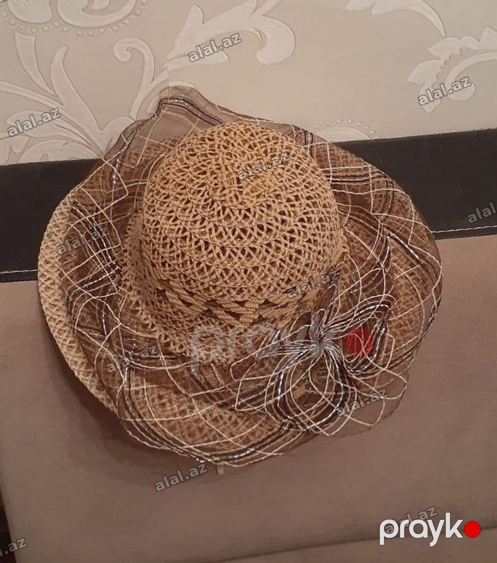 Qadınlar üçün zərif günəş şlyapası - Material: hörmə (saman tipli) — Şəxsi əşyalar, Bakı (2)