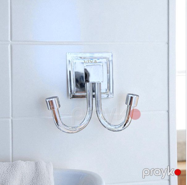 Hamam otağı üçün qarmaqlar Viya Banyo TH-007, paslanmayan polad, gümüşü, 2 əd — Mallar, Bakı (2)