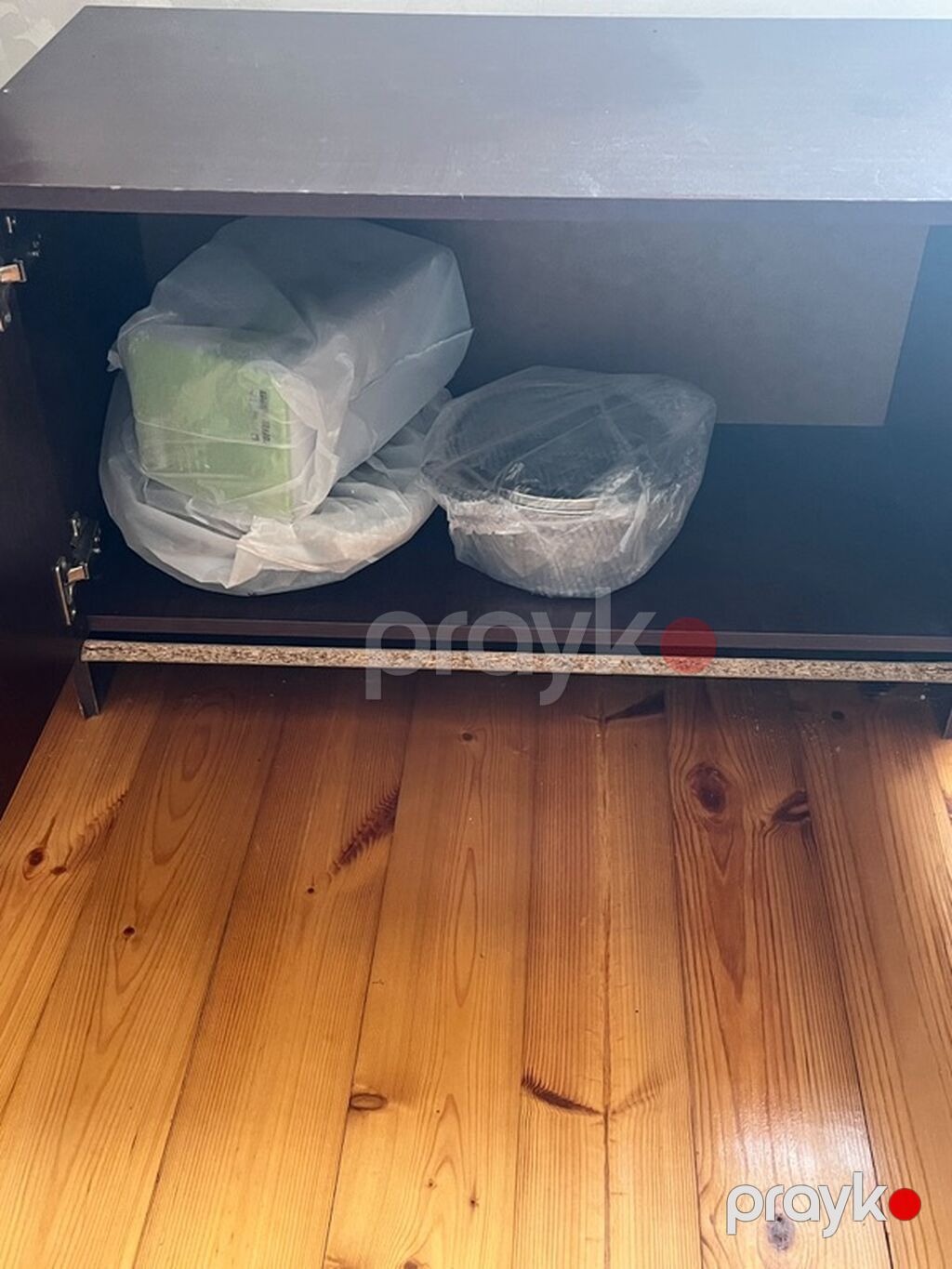 Taxta TV/komod dolabı - Material: laminat/LDSP (qaranlıq qoz rəngi) — Televizor altlıqları və standlar, Digah (4)