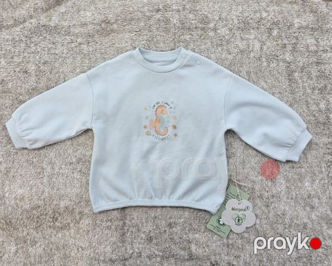Uzunqol köynək, mavi, pambıq, ölçü 12-18 ay — Bakı