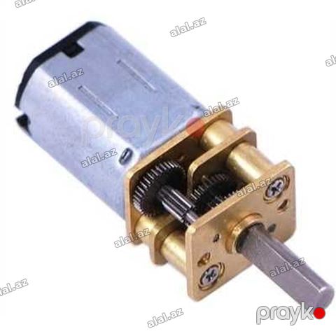 Başlıq: 5:1 6V 6000 RPM Yüksək Güclü Metal Reduktorlu DC Motor (12 mm) — Bakı