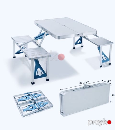 Yığılan mebel dəsti 10х85х33 sm, aliminium/plastik, ağ/mavi — Bakı