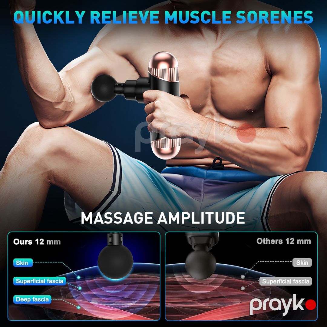 Mini Professional Masaj Tapancası – 6 Başlıqlı, Portativ Deep Tissue Fascial Gun — Masaj aparatları, Bakı (2)