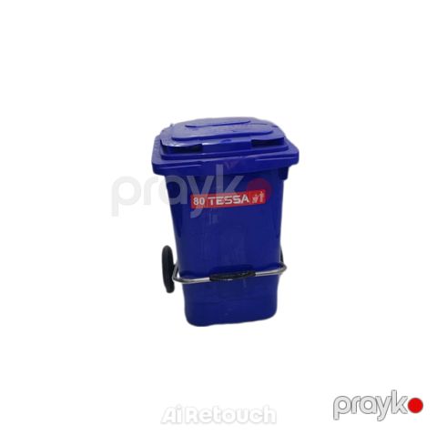 Zibil qabı Tessa, pedallı və təkərli, 80 l, göy — Bakı