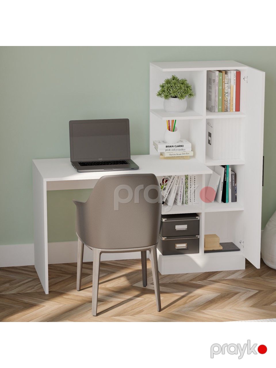Yazı masası 008, laminat, ağ, 60x140x140 sm — Mallar, Bakı (2)