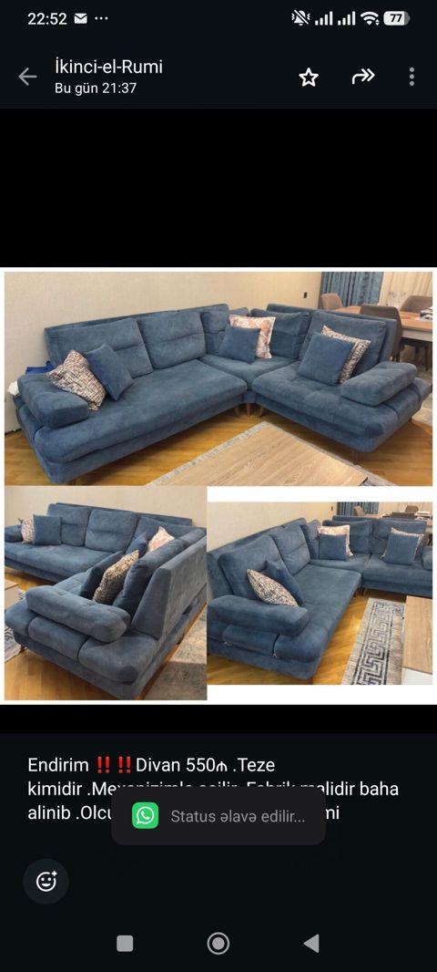 Endirim Divan 550₼ .Teze kimidir .Mexanizimle acilir .Fabrik — Aişə Xanım — Диваны