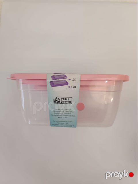 Saxlama qabı, plastik, çəhrayı, 3 əd — Bakı