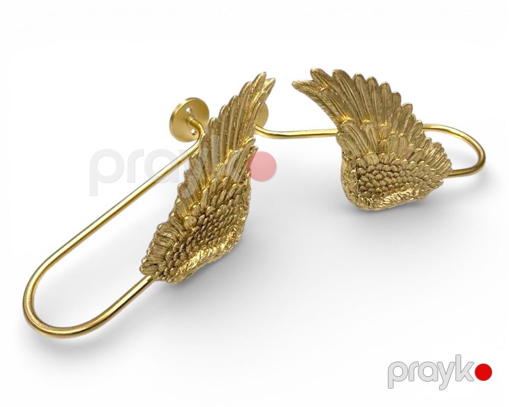 Pərdə tutacağı Qanadlar N5, metal, qızılı, 2 əd — Mallar, Bakı (2)