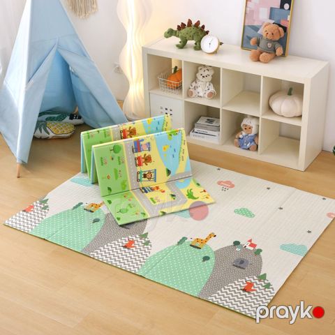 Funny Zoo Qatlanan Oyun Matı və Uşaq Xalçası – 150x180x1 sm (İkitərəfli və Yumşaq) — Bakı