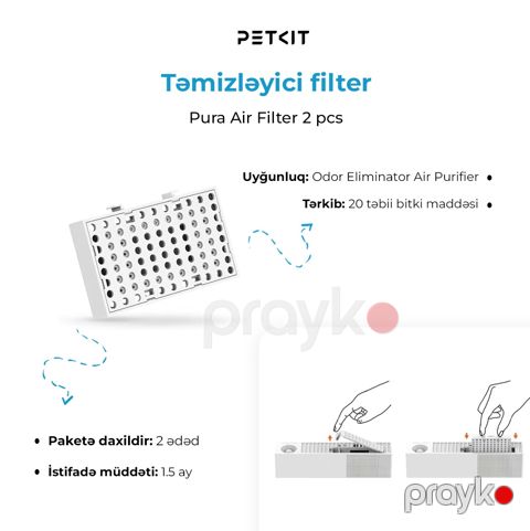 Ehtiyat filtri Petkit Pura Air Smart Odor Eliminator P920 üçün, 2 əd