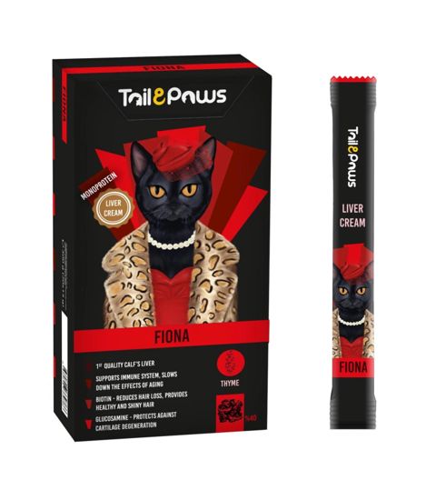 Pişiklər üçün maye məzə Tail Paws Fiona, ciyər ilə 15 q — Bakı