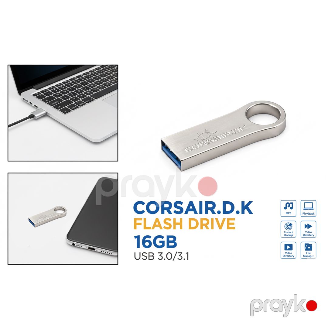 Corsair.D.K 16GB USB 3.0/3.1 Yüksək Sürətli Metal Flash Drive — Smartfon aksesuarları, Bakı (3)