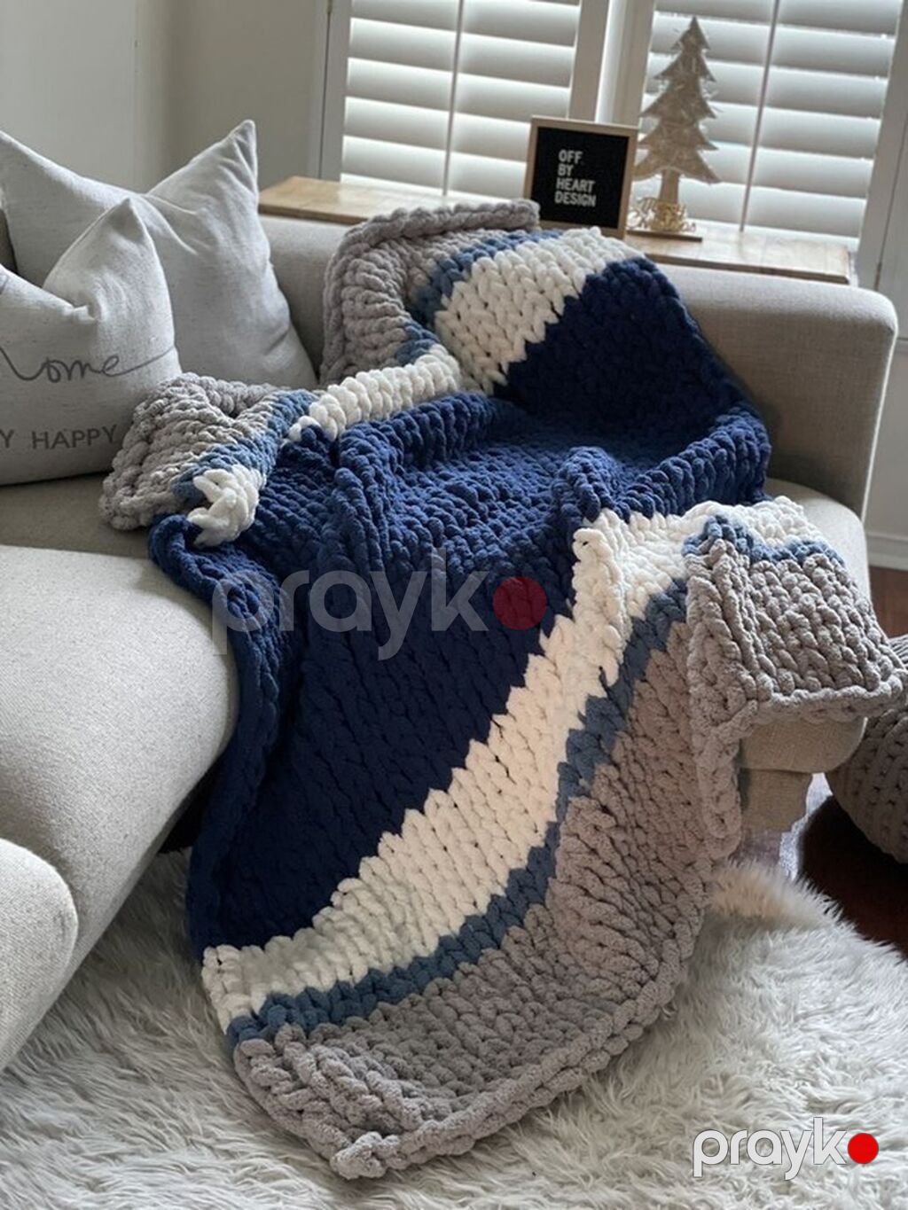 Əl toxuması qalın iplikdən plaşet/pled - Material: yumşaq — Örtüklər və çarşavlar, Bakı (6)