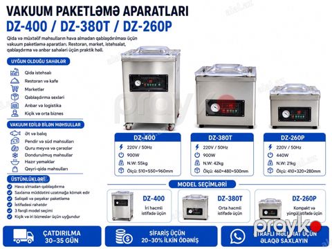 Vakuum paketləmə aparatı DZ-400 / DZ-380T / DZ-260P