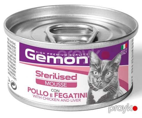 Nəm yem Gemon Cat Wet Sterilised Chicken & Liver yetkin pişiklər üçün, 85 q — Bakı