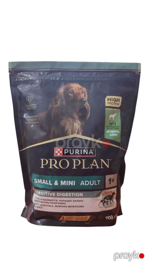 Quru yem itlər üçün Proplan Purina Small & Mini Adult Sensitive Digestion, quzu əti ilə, 700 q — Bakı