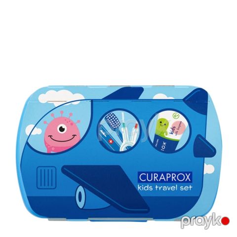 Uşaq üçün dişlərə qulluq dəsti Curaprox Travel Set Kids, mavi — Bakı