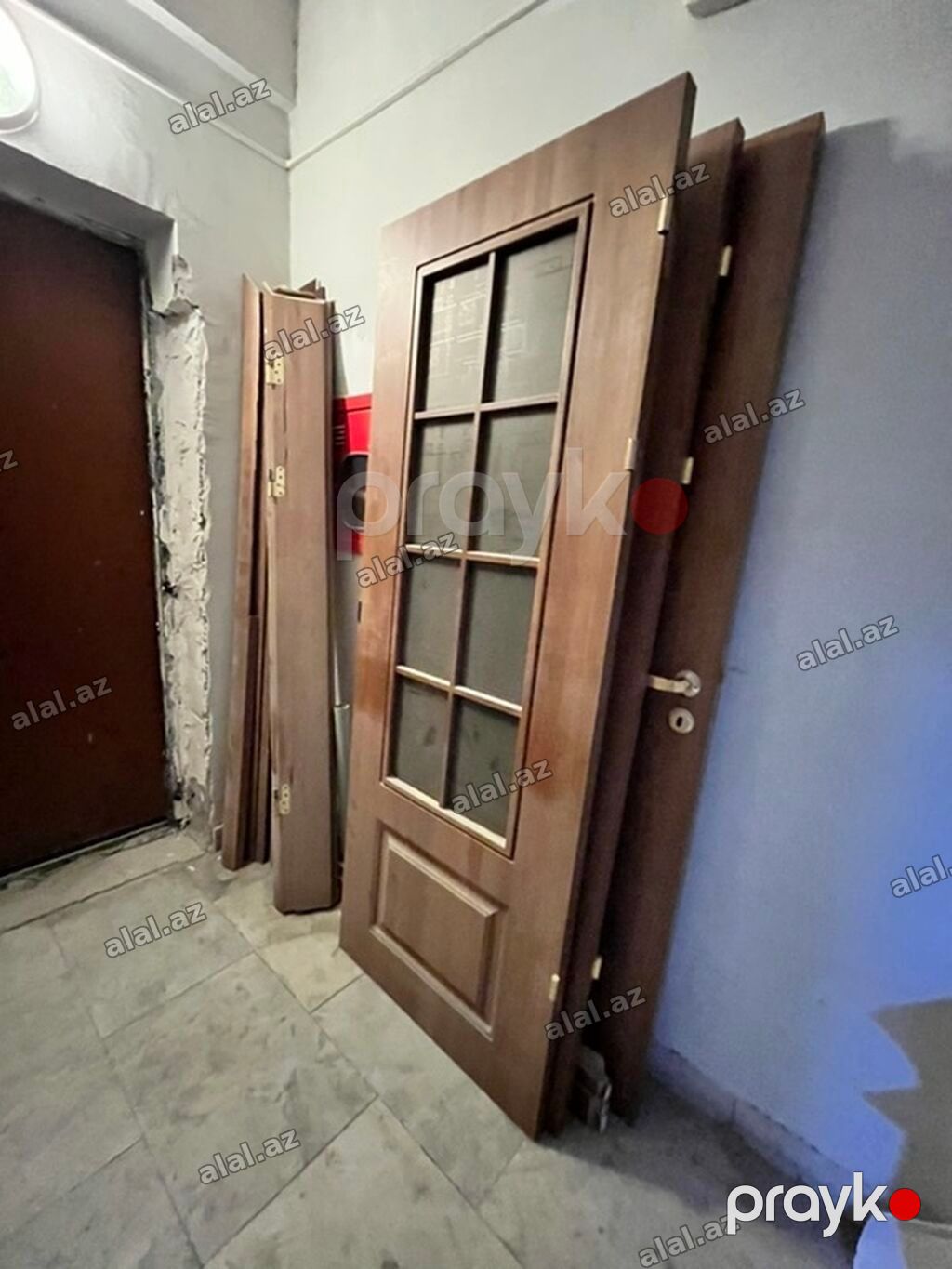 3-na Taxta iç qapılar dəsti - Material: ağac əsaslı, qəhvəyi rəngdə — Təmir və inşaat, Bakı (2)