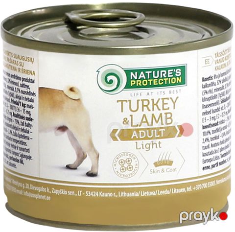 Konserv yem Nature's Protection Adult hinduşka əti və quzu əti ilə, 200 q — Bakı