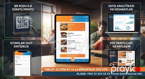 Rəqəmsal Restoran Menyu Sistemi - QR kodu ilə sürətli menyu — Digah