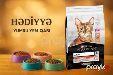 Quru yem Purina Pro Plan Elegant yetkin pişiklər üçün, qızılbalıq ilə, 10 kq + Yem qabı Hədiyyə — Bakı