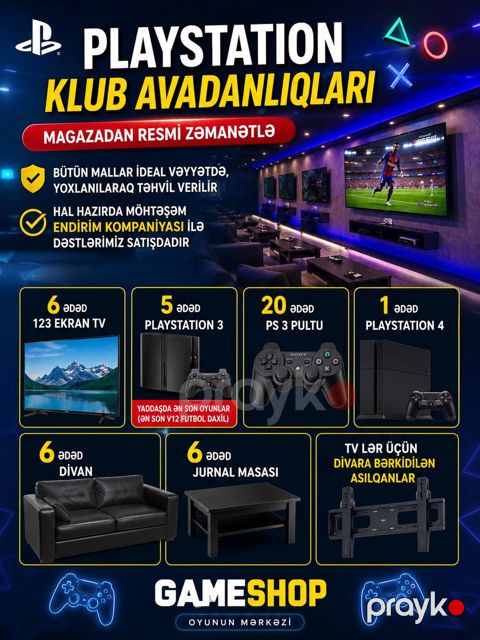 Playstation klub avadanlıqları — Bakı