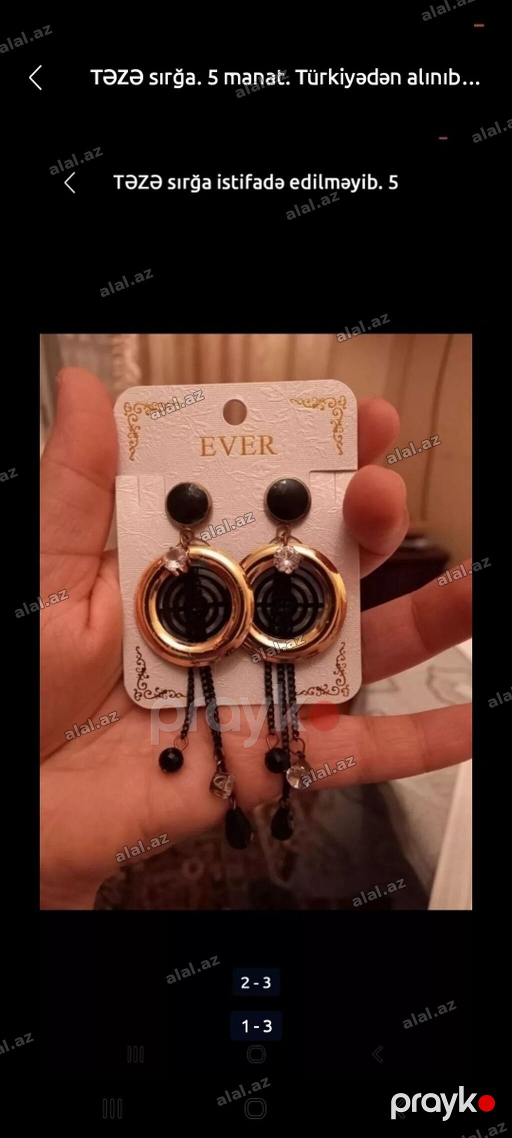 Təzə sırğa. Türkiyədən alınıb. 5 manat. qaralmır — Şəxsi əşyalar, Bakı (2)
