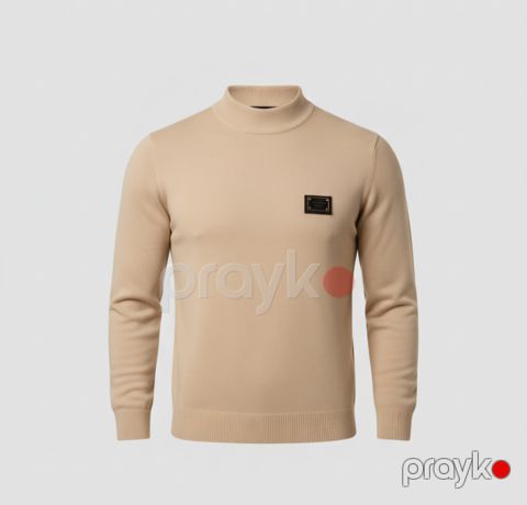 Kişilər üçün uzunboğaz sviter EXSV0213, pambıq, bej, ölçü 2XL — Bakı