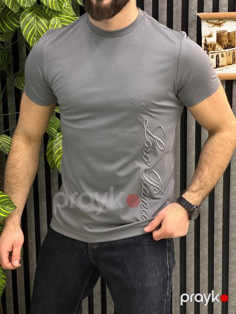 Futbolka kişilər üçün LPM, boz, pambıq, ölçü XL — Bakı