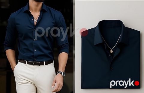 Kişilər üçün uzunqol köynək Paşatürk ML_2447, göy, pambıq, ölçü 3XL — Bakı