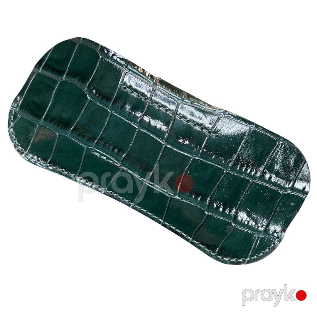Futlyar OL-003, yaşıl, təbii dəri, 17.8x8 sm — Mallar, Bakı (3)