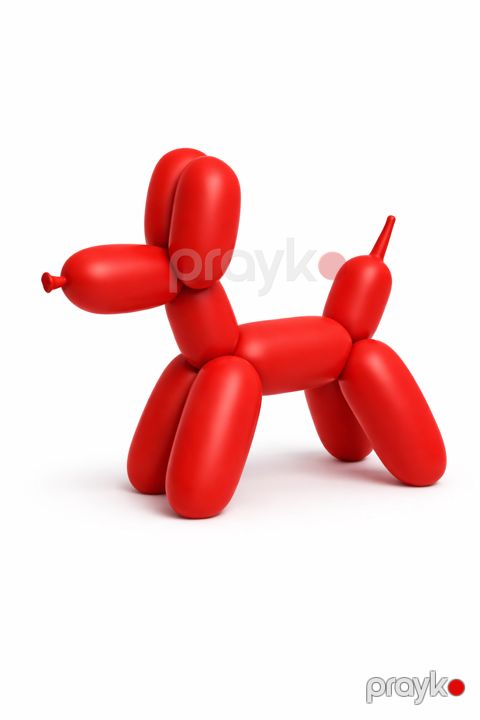 Dekorativ fiqur Mini Balloon Dog, plastik, qırmızı, 9 sm — Bakı
