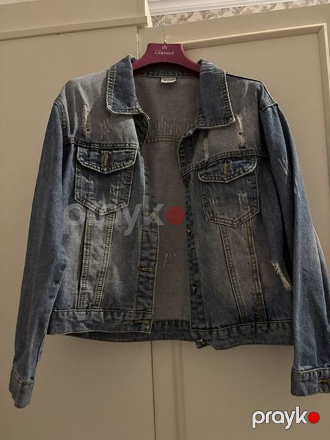 Denim cins gödəkçə - Rəng: orta-mavi yuyulmuş (stonewash effekti) — Bakı