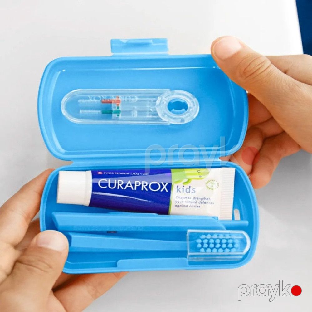 Uşaq üçün dişlərə qulluq dəsti Curaprox Travel Set Kids, mavi — Mallar, Bakı (2)