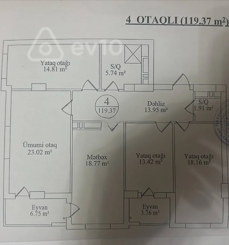 4 otaqlı mənzil, 120 m², Kamil Balakisiyev kucesi — Mənzil, Bakı (2)