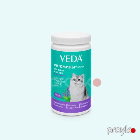 Pişiklər üçün vitaminlər Veda Fitomins Forte, dişlər və sümüklər üçün, 200 əd — Bakı