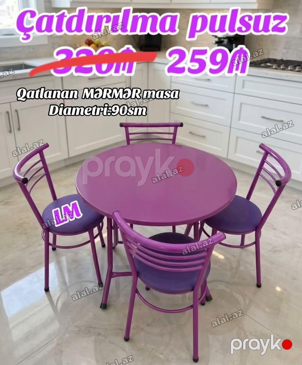 Qatlanabilən mərmər masa dəsti Xüsusiyyətlər: - Masa variantları — Mebel, Sumqayıt (2)