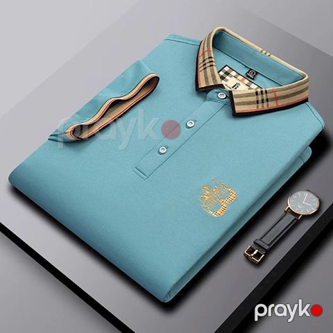 Kişilər üçün polo 44-759, mavi, pambıq, ölçü XXL — Bakı