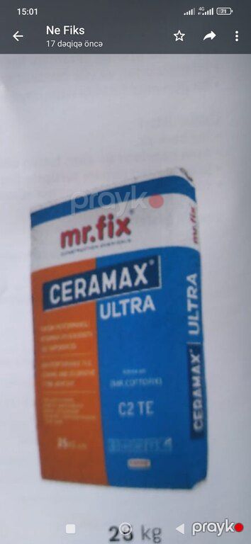 Kafel metlax yapışdırıcısı "Mr.fix" — Bakı